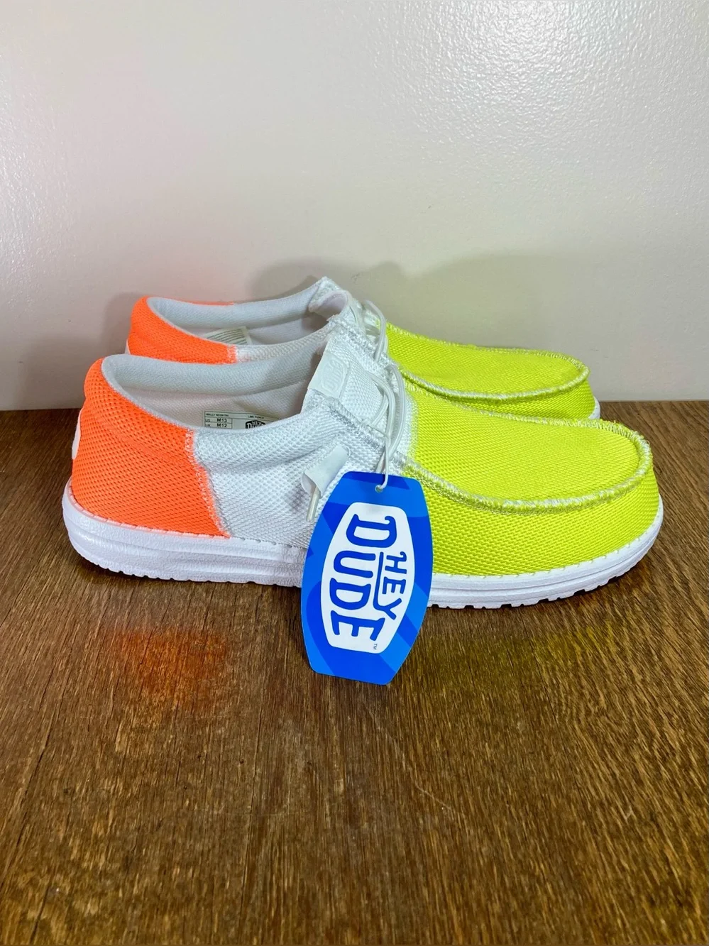 Hey Dude Wally Neon Slip-On Shoe Men’s Size 13 Lime/Punch